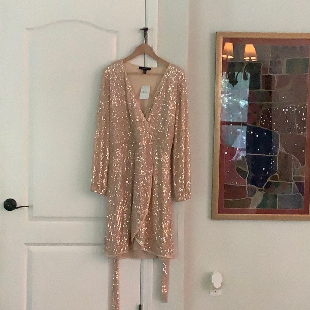 Cream Forever 21 Sequined Dress - 1X